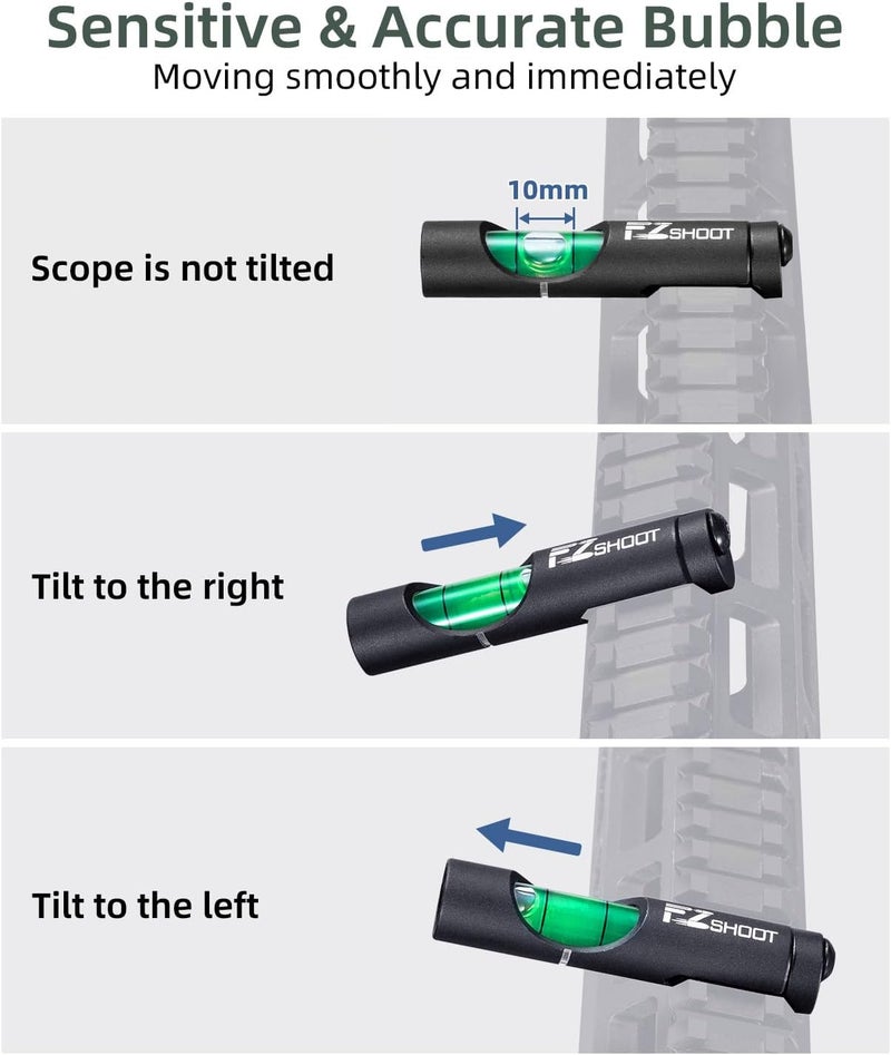 EZshoot Scope Level Scope Leveling Kit, High Precision Big Bubble Scope Level, Scope Bubble Level Helps The Scope Keep Vertical - Image 3